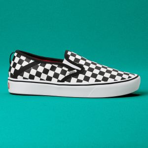 Vans Erkek Kaykay Ayakkabısı ComfyCush Checkerboard Slip-On SF Siyah/Beyaz | 95113-791